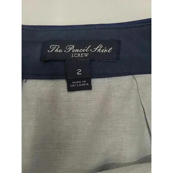 J. Crew The Pencil Skirt Women's Size 2 Navy Polka Dot - Picture 4 of 4
